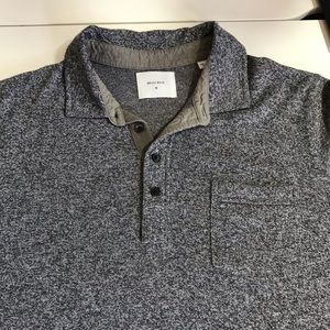 Billy Reid Gray Short Sleeve Polo Shirt Sz M